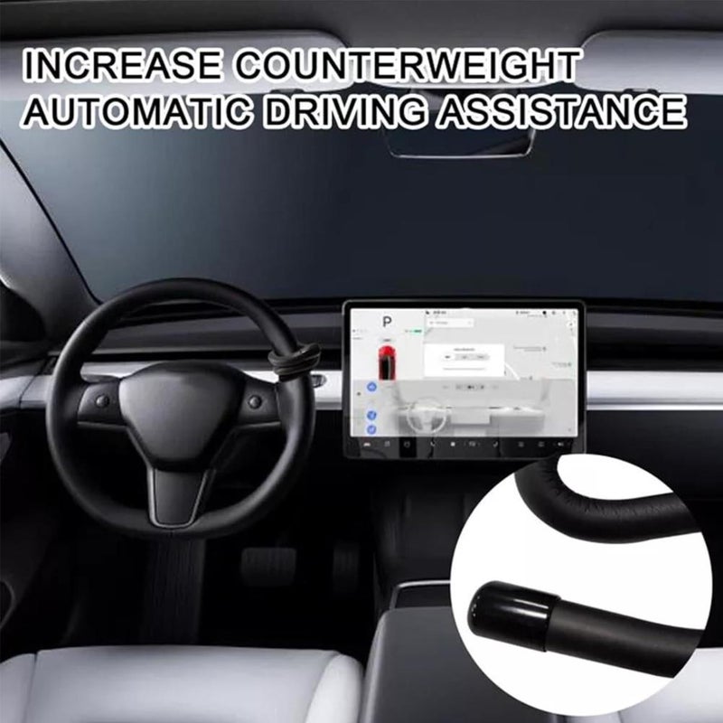 For Tesla Steering Wheel Weight for Tesla Steering Wheel Weight Autopilot – Adjustable Counterweight Ring, Flexible Alloy Core, Soft Foam, Black, Universal Fit (size Optional) (260g Black) - Image 4
